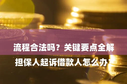 北京

担保人起诉借款人怎么办？流程合法吗？关键要点全解析
